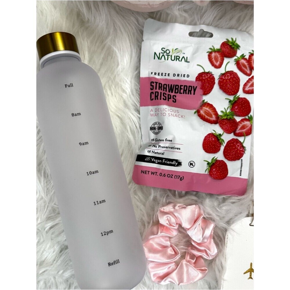 Pink Travel Comfort Essentials Bundle, Neck Pillow Sleep Mask Water Bottle - Picture 6 of 8